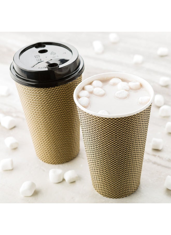 Restaurantware Restaurantware 16 Ounce Disposable Coffee Cups, 500 Spiral Wall Hot Cups – Lids Sold Separately, Rolled Rim, Paper Insulated, Monsieur Print, Suitable for Tea, Coffee, and Other Hot Beverages  - Image 3