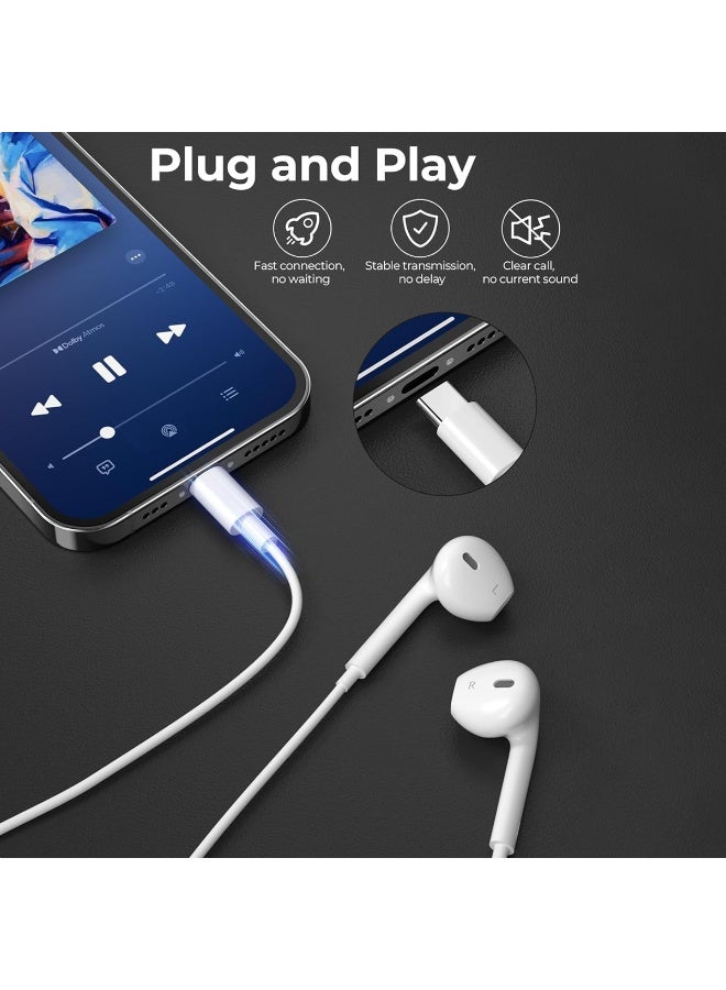 ADMOS Type-C Wired Earphones – Stereo In-Ear Headphones with Mic, HD Sound, Noise Isolation, Deep Bass, Built-in DAC Chip, 1.2M Durable TPE Cable, Compatible with Type-C Smartphones, Tablets & Laptops - ADHF894 - Image 3