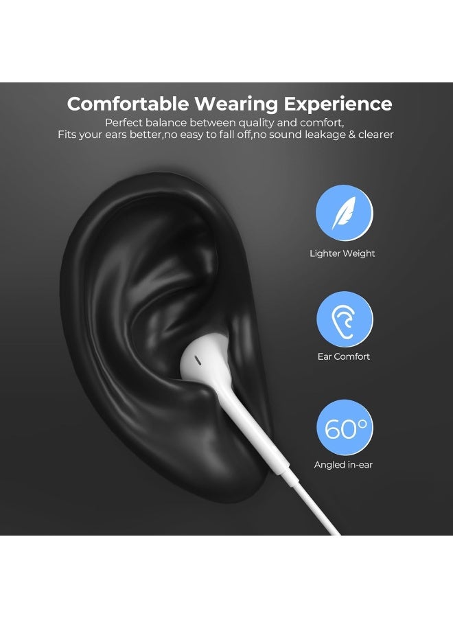 ADMOS Type-C Wired Earphones – Stereo In-Ear Headphones with Mic, HD Sound, Noise Isolation, Deep Bass, Built-in DAC Chip, 1.2M Durable TPE Cable, Compatible with Type-C Smartphones, Tablets & Laptops - ADHF894 - Image 4