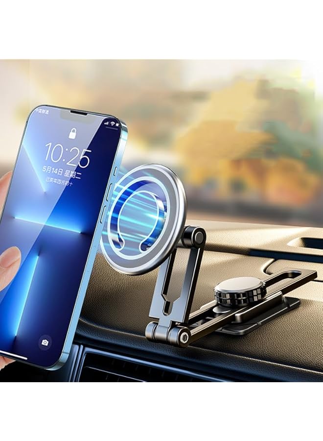 Green Tiger Magnetic Car Phone Holder Mount, Foldable Stable Dashboard Instrument Panel Mount for iPhone 15 14 13 12 Pro Max, Samsung Galaxy, All Smartphones