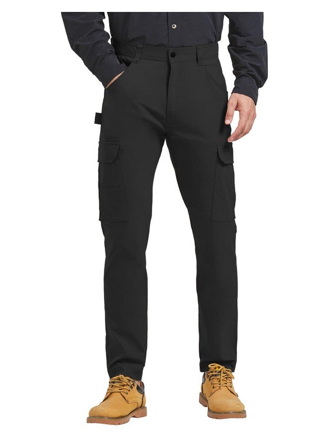 بولي بنطلون PULI الكلاسيكي للرجال من Carpenter بنطلون تكتيكي مقاوم للماء من النايلون بقصّة ضيقة مع جيوب، أسود، مقاس 34 - Image 1