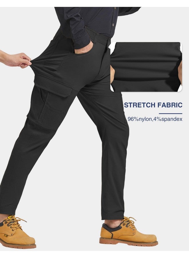 بولي بنطلون PULI الكلاسيكي للرجال من Carpenter بنطلون تكتيكي مقاوم للماء من النايلون بقصّة ضيقة مع جيوب، أسود، مقاس 34 - Image 5