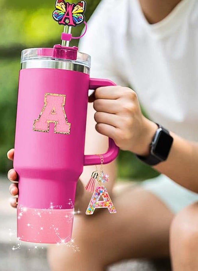 Cup Accessories for 30oz 40oz,  Decorations for Cup, Including Silicone Straw Cover Cap and Boot, Spill Proof Stopper, Handle Charm, Sticker (6PCS) (A) - Image 5