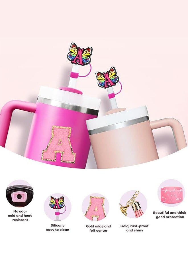 Cup Accessories for 30oz 40oz,  Decorations for Cup, Including Silicone Straw Cover Cap and Boot, Spill Proof Stopper, Handle Charm, Sticker (6PCS) (A) - Image 3