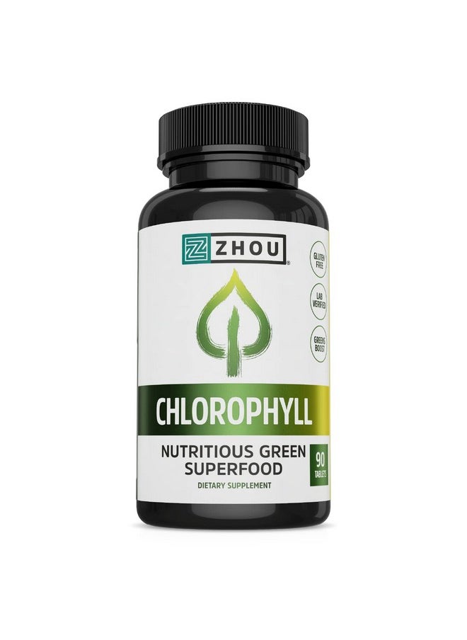 Zhou Nutrition Chlorophyll Tablets Nutritious Green Superfood Herbal Supplement Glutenfree Herbal Support 90 Tablets  - Image 2