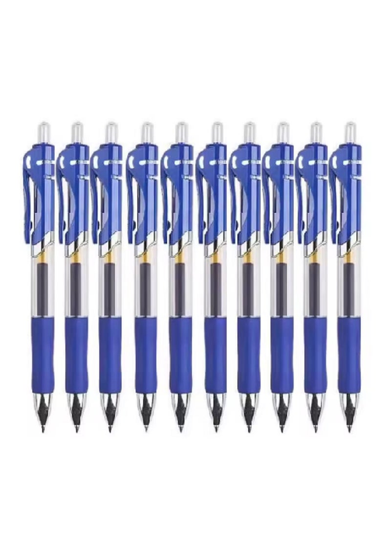 10pcs Gel Pens Stationery Writing Pen Blue Ink 0.5mm Refillable Ballpoint Pen Office Back To School Gift - Image 1