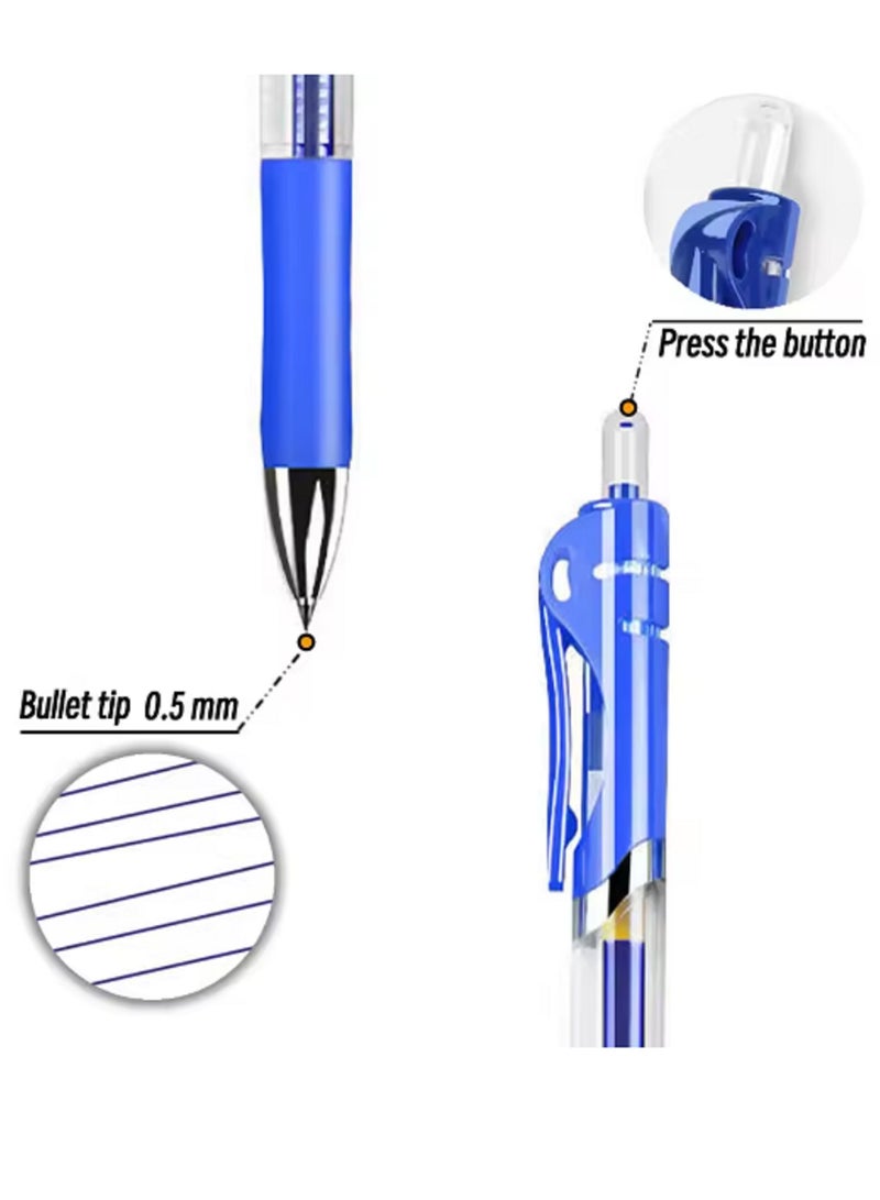 10pcs Gel Pens Stationery Writing Pen Blue Ink 0.5mm Refillable Ballpoint Pen Office Back To School Gift - Image 2