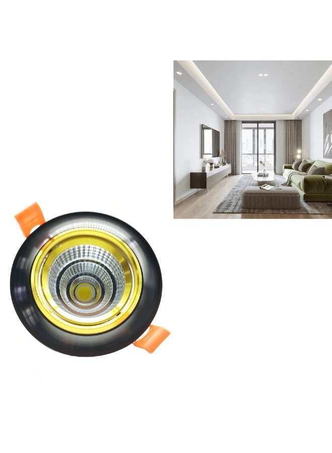 م.م.ذ  دحاولا صخشلا ةكرش اهمزاولو ةرانلا  تادعم ةراجتل زنيل دنآ وتلب سبوت لايت سقفي LED COB من PLATO بقدرة 10 واط (عبوة قطعتين) | متحرك | هيكل أسود وذهبي | إضاءة بيضاء 6000 كلفن - Image 2