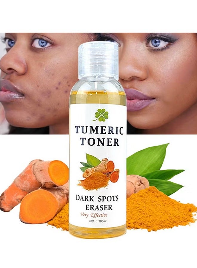 EELHOE Turmeric Toner Dark Spots Eraser-Corrector Toner 100ML Facial Toner For Acne Prone Skin Dark Spot Remover For Face Hydrating Face Toner For Women Treatment  - Image 1