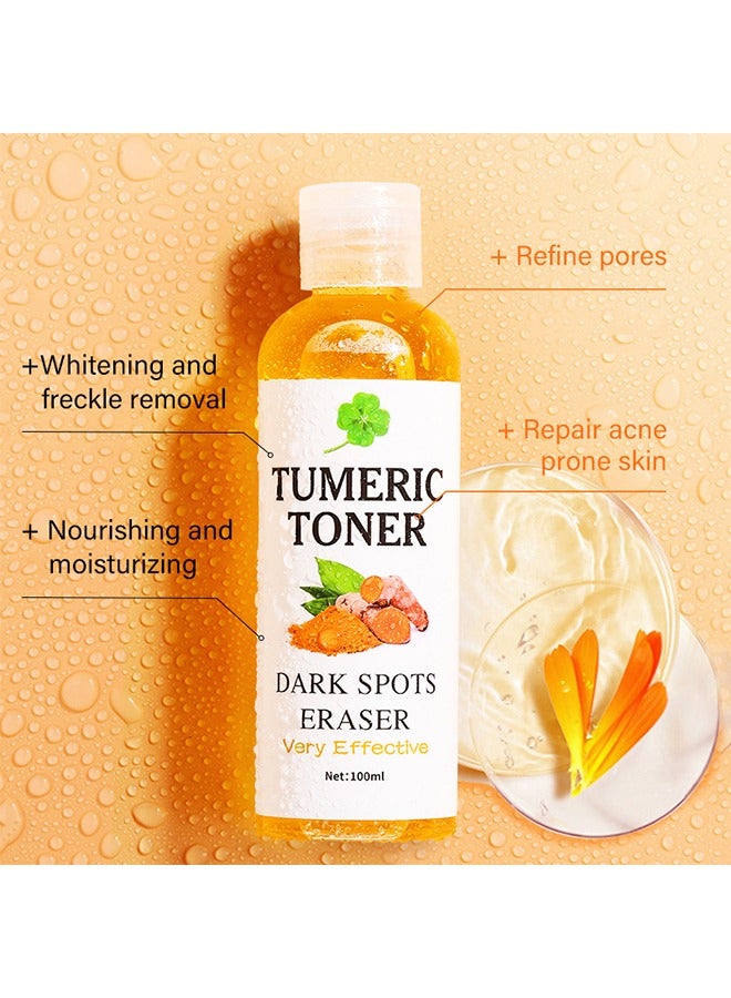 EELHOE Turmeric Toner Dark Spots Eraser-Corrector Toner 100ML Facial Toner For Acne Prone Skin Dark Spot Remover For Face Hydrating Face Toner For Women Treatment  - Image 2