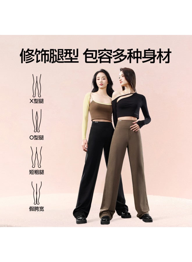 SIINSIIN Ju Jingyi Same Style Wide Leg Pants Straight Leg Pants Autumn Winter Women High-End Feel High Waist Tummy Control Commuter Shark Hem Leisure Pants - Image 4