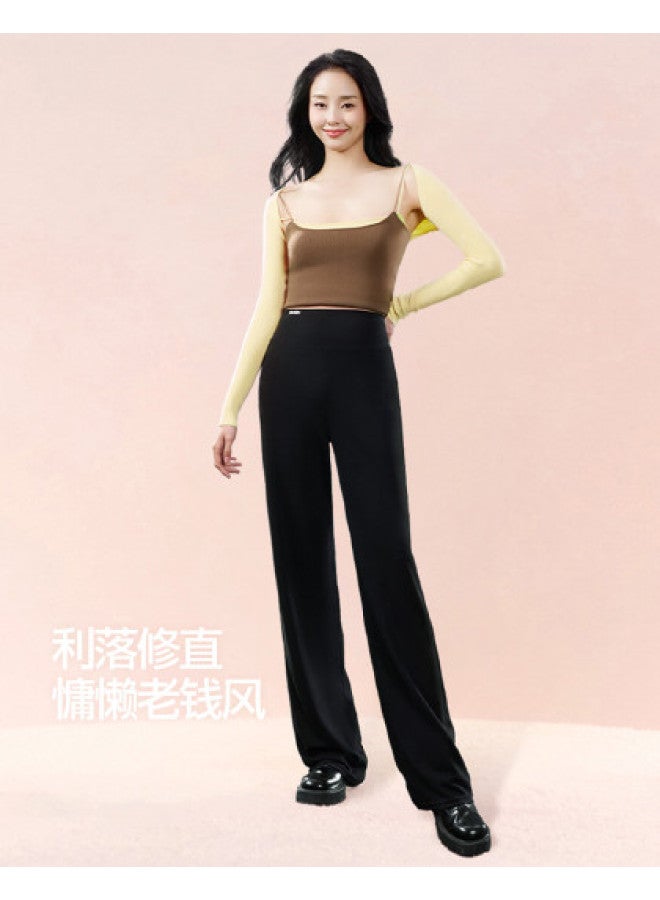 SIINSIIN Ju Jingyi Same Style Wide Leg Pants Straight Leg Pants Autumn Winter Women High-End Feel High Waist Tummy Control Commuter Shark Hem Leisure Pants - Image 1