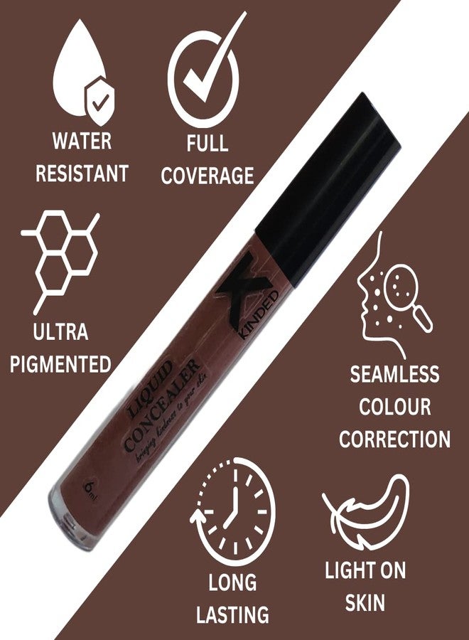 KINDED Liquid Concealer Full Coverage Colour Corrector Contour Waterproof HD Pro Master Series for Dry & Oily Skin Dark Circles & Spots (Creamy Matte, Green Spot & Contour Brown Combo, 6 ml each) - Image 4