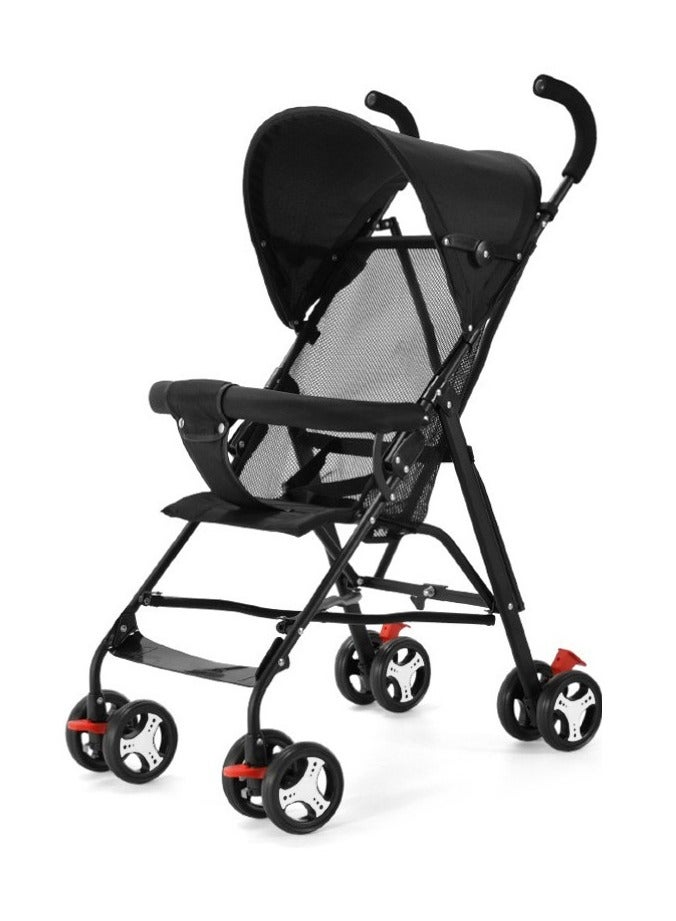 Convenience Infant Buggy Stroller, Lightweight Travel Stroller with ‎Alloy Steel Frame, Compact Fold, Canopy, Shoulder Strap, 6 - 36 months - Black - Image 5