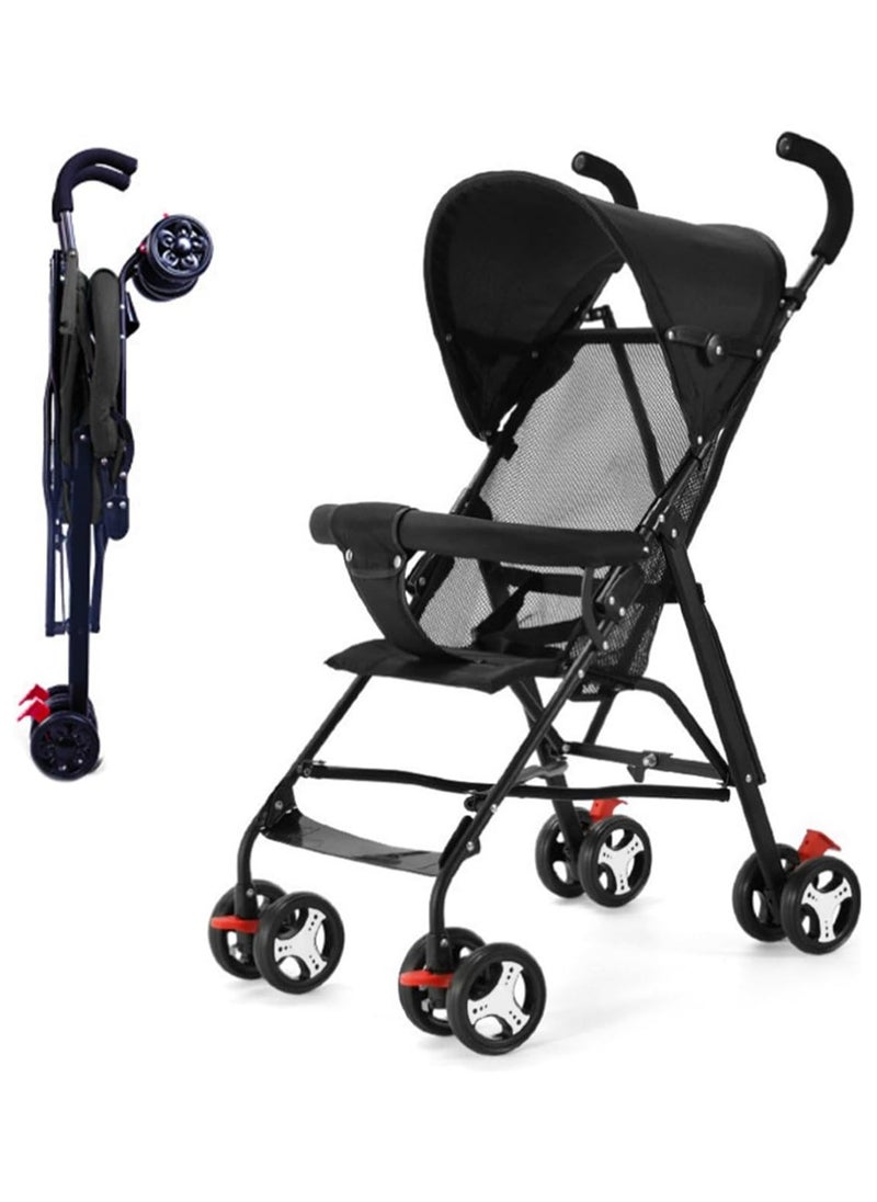 Jorunb Convenience Infant Buggy Stroller, Lightweight Travel Stroller with ‎Alloy Steel Frame, Compact Fold, Canopy, Shoulder Strap, 6 - 36 months - Black  - Image 1