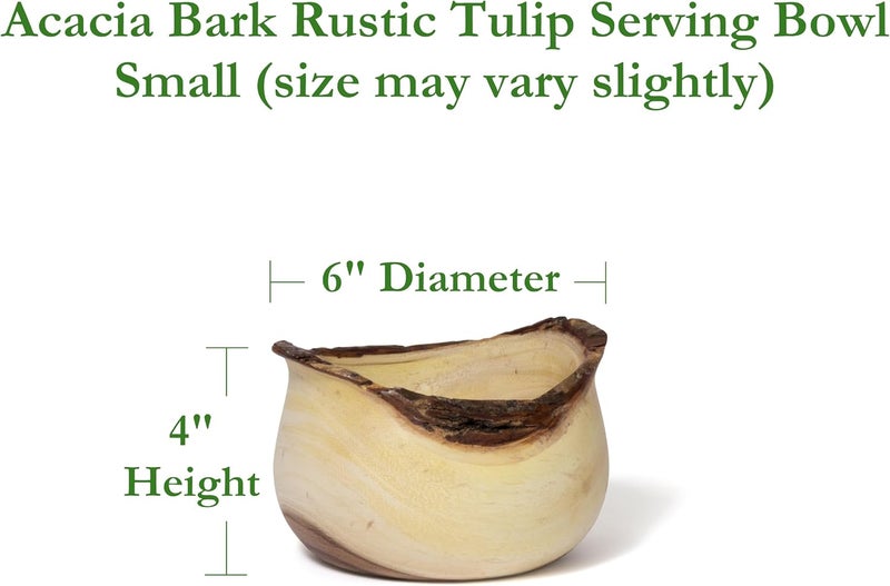 Lipper International وعاء تقديم صغير من ليبر إنترناشيونال أكاسيا توليب الريفي بحافة لحاء - Image 3