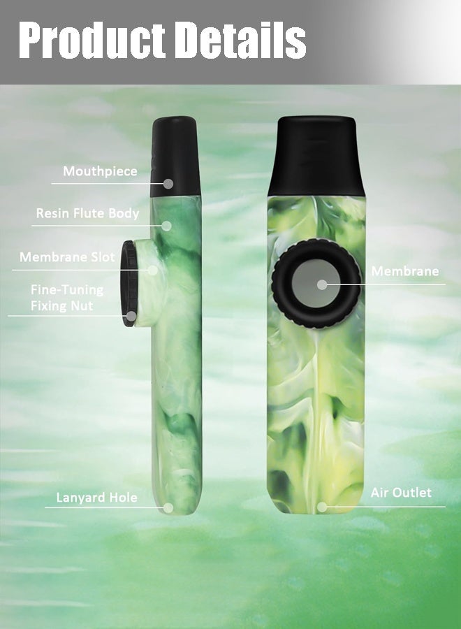 CMGTYYD. أحدث كازو من Jade Style، كازو احترافي قابل للتعديل من راتنج ABS مع خمسة أغشية فلوت وحمالة لمحبي الموسيقى (أخضر) - Image 4