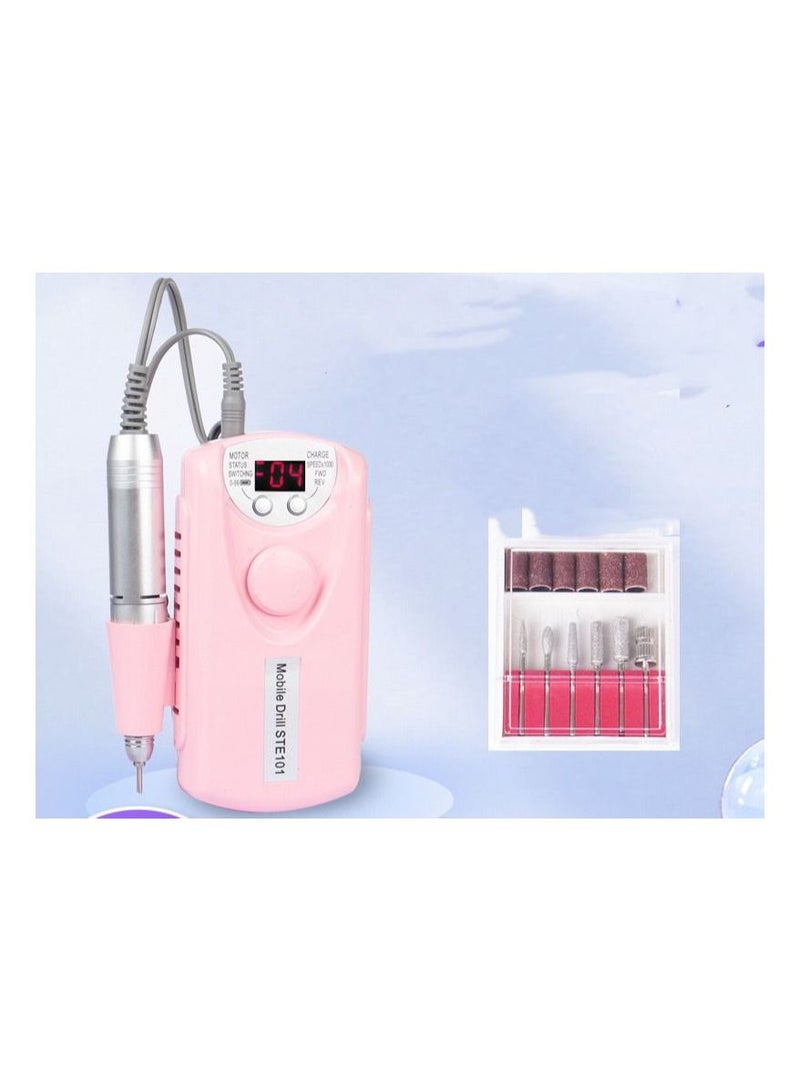 BP Professional Portable Nail Drill Kit Rechargeable Nail Machine Electric Cordless Efile Nail Drill Set with 7 Nail Bits, Manicure Pedicure Tool pink - Image 3