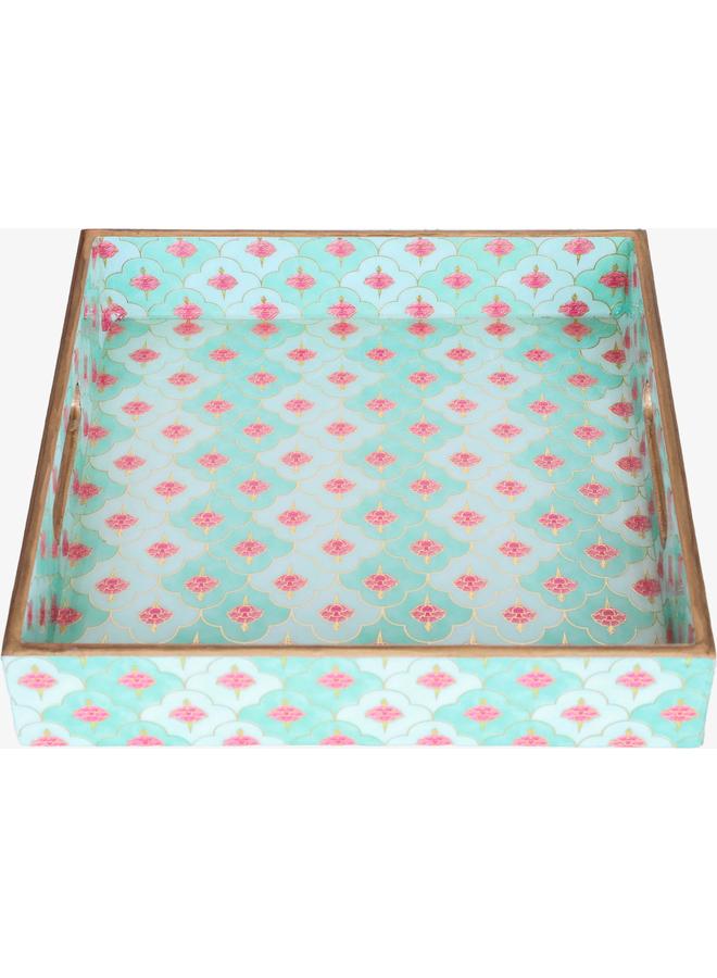 Alsaif Wooden Serving Topper 10 X 10 X 2 Cm Square Light Green - Image 1