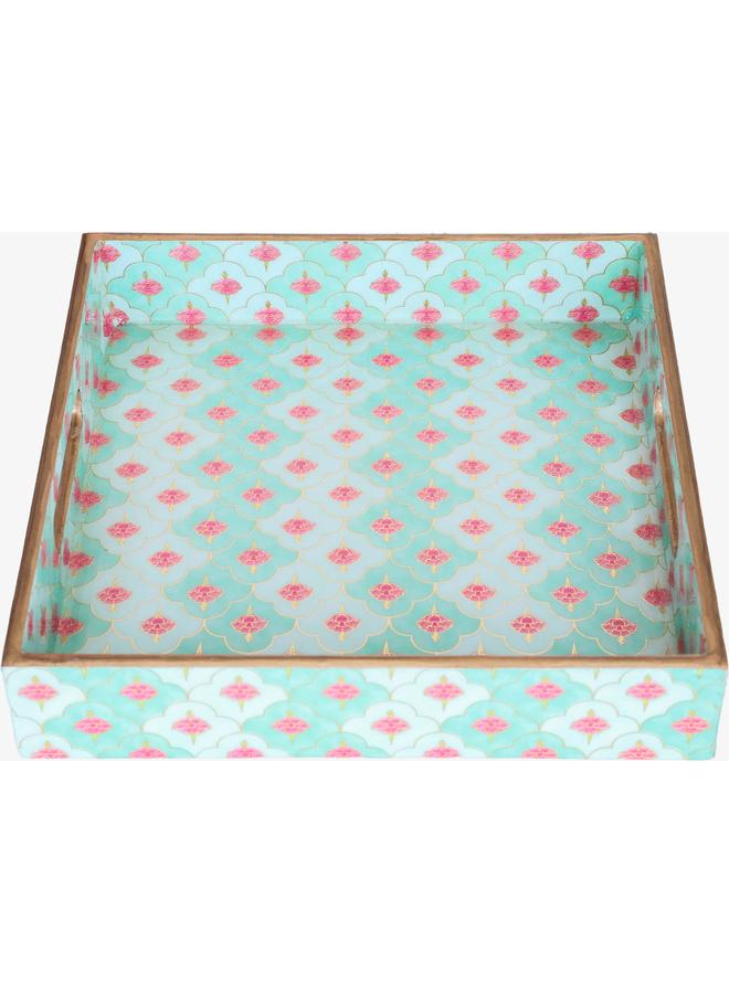 Alsaif Wooden Serving Topper 10 X 10 X 2 Cm Square Light Green - Image 2