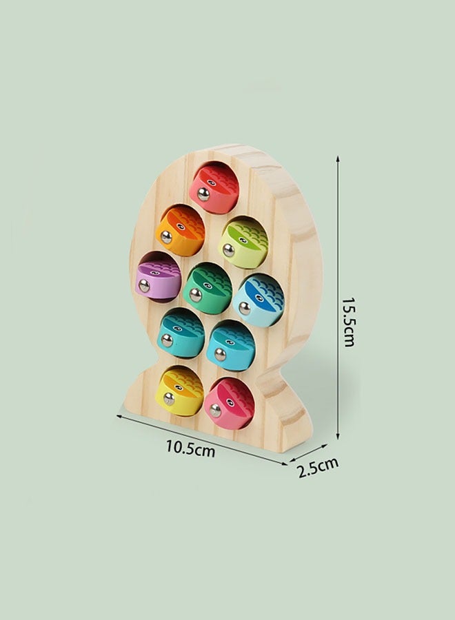 Magnetic Wooden Fishing Game Toys for Toddlers,Wooden Fish Magnets Fishing Learning Color Sorting Puzzle Montessori Preschool Educational Fine Motor Skills for 3 4 5 Years Old Boys Girls - Image 2