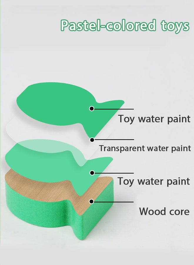 Magnetic Wooden Fishing Game Toys for Toddlers,Wooden Fish Magnets Fishing Learning Color Sorting Puzzle Montessori Preschool Educational Fine Motor Skills for 3 4 5 Years Old Boys Girls - Image 3