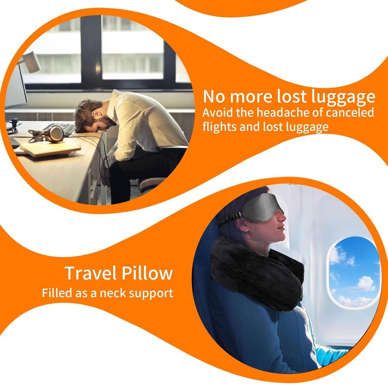Nenkarn Nenkarn Stuffable Neck Pillow Travel Neck Pillow Storage Bag for Airplanes Tube Travel Neck Pillow Stuff with Clothes No Extra Baggage Fees Fits 3 Days of Travel Essentials No Filler Black  - Image 4