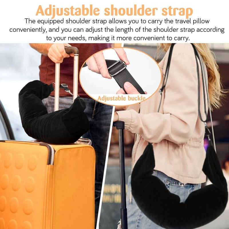 Nenkarn Nenkarn Stuffable Neck Pillow Travel Neck Pillow Storage Bag for Airplanes Tube Travel Neck Pillow Stuff with Clothes No Extra Baggage Fees Fits 3 Days of Travel Essentials No Filler Black  - Image 5