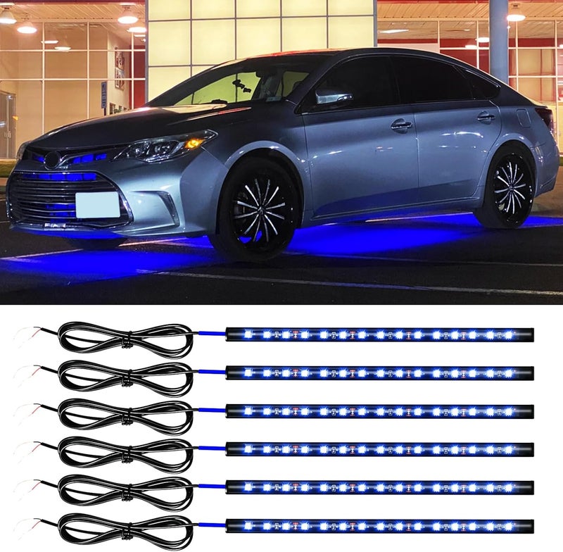 DUOFU365 Car LED Light Strip - Blue Interior Lights for Trucks, 30CM, 15 SMD, IP67 Waterproof, 6PCS - Image 1