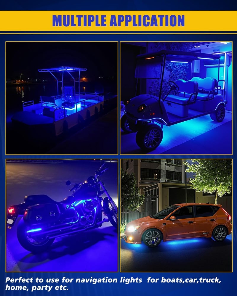 DUOFU365 Car LED Light Strip - Blue Interior Lights for Trucks, 30CM, 15 SMD, IP67 Waterproof, 6PCS - Image 4