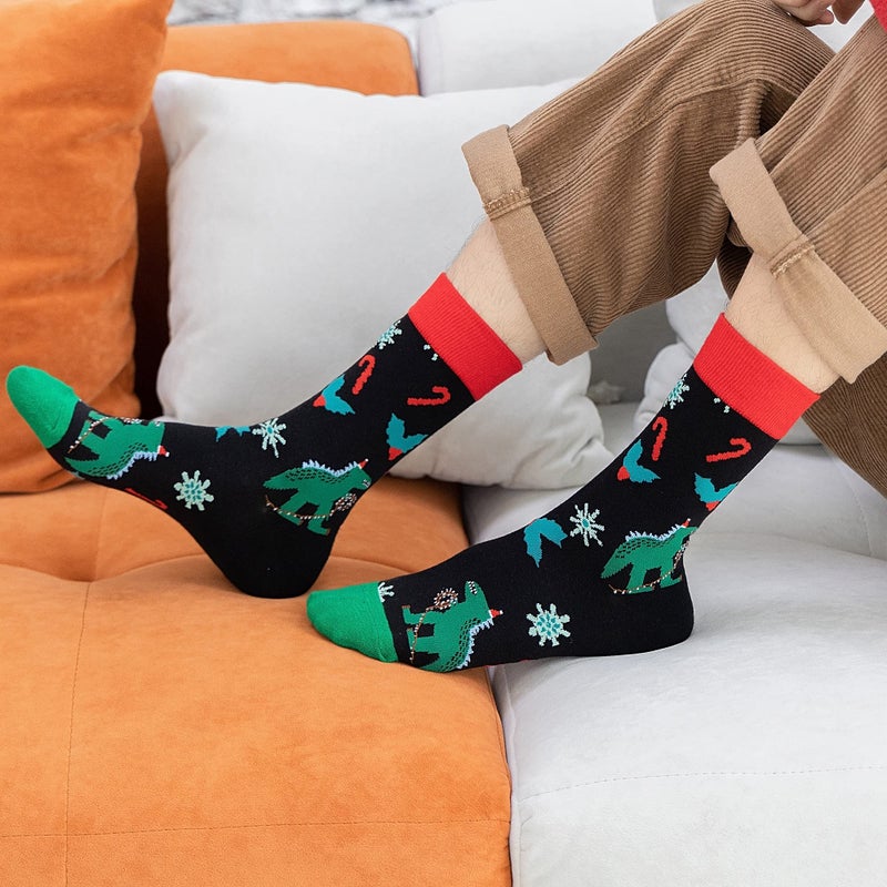 Jeasona Mens Christmas Socks Christmas Gifts for Men Funny Fun Dress Socks - Image 4