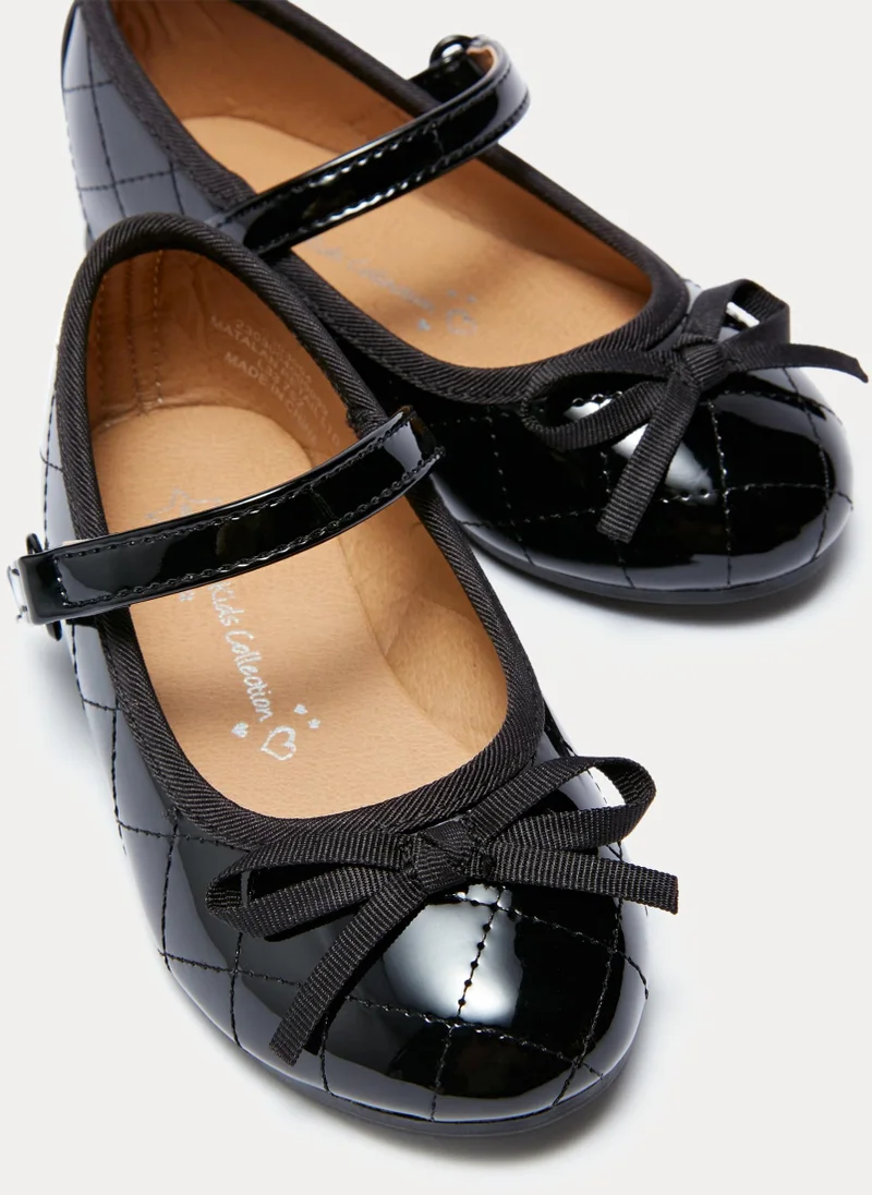 Matalan Girls Black Quilted Ballet Shoes
