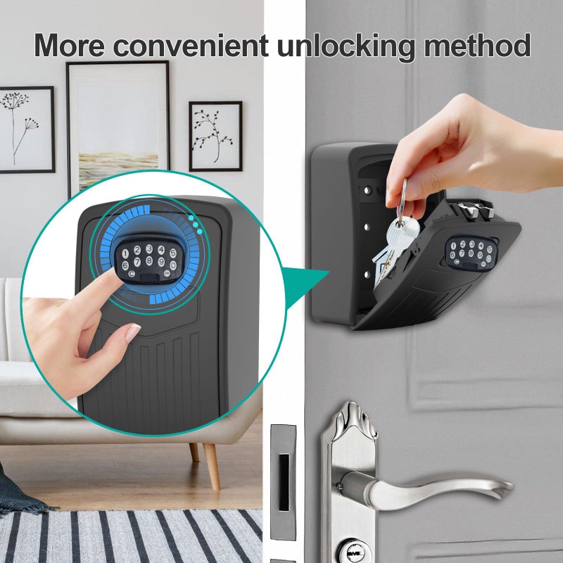 Loccess Smart Key Lock Box with WiFi, Remote Control Lock Box for House Key, APP Control Key Safe Box with Code for Outdoor - Image 4