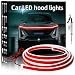 YM EBright Led Hood Light Strip Exterior Car Led Strip Light Waterproof Flexible DRL Dynamic Scan Start Up Hoodbeam Kit Daytime Running Lights for Car Truck SUV 12V 59inch Red 1 Set - Image 2