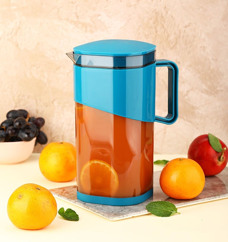 AAYN Plastic Beverage Pitcher Large Jugs for Water, Juice, Milk, Blue and Pink  - Image 4