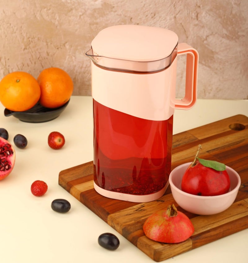 AAYN Plastic Beverage Pitcher Large Jugs for Water, Juice, Milk, Blue and Pink  - Image 2