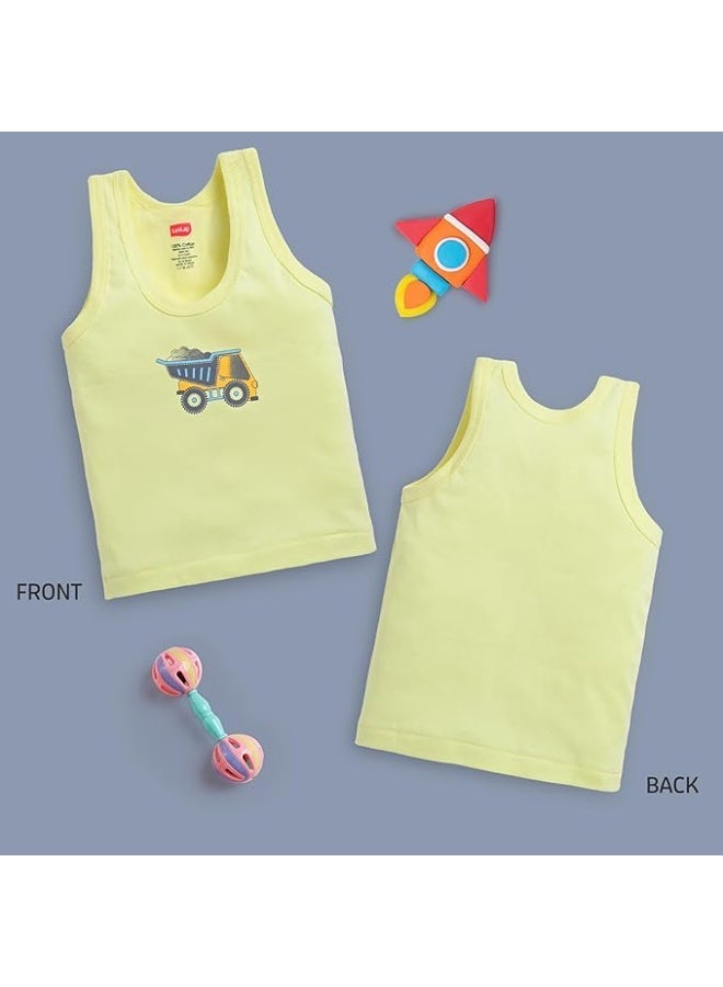 LuvLap Baby Boys Regular Fit 100% Cotton Vest Pack Of 6 - Image 2