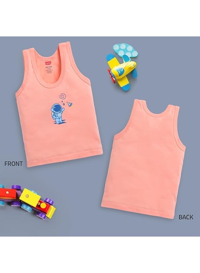 LuvLap Baby Boys Regular Fit 100% Cotton Vest Pack Of 6 - Image 3