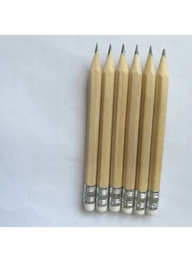 FANZE Log Short Pencil With Rubber Golf Pencil Hexagon Round Pole Hotel Meeting Pencil - Image 1