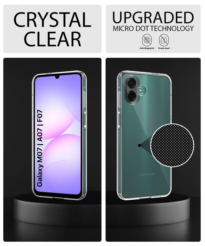 WOW Imagine غطاء خلفي شفاف WOW IMAGINE لهاتف Samsung Galaxy M17e 5G | F70e 5G | M07 | F07 | A07 | A07 5G | حماية كاملة للجهاز والكاميرا مع صدمة مقاومة من TPU السيليكوني – شفاف - Image 3