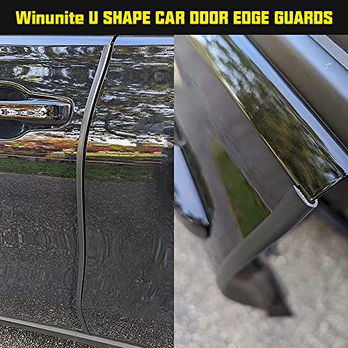 Winunite 16.4Ft(5M) Car Door Edge Guards Black, Fit Most Vehicles, Self-Adhesive PVC, Fade-Resistant, U-Shaped Automotive Trim Car Door Edge Protector for Trucks SUV Sedans - Image 2