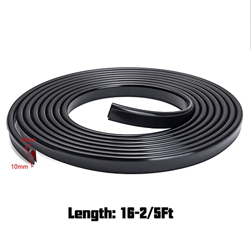 Winunite 16.4Ft(5M) Car Door Edge Guards Black, Fit Most Vehicles, Self-Adhesive PVC, Fade-Resistant, U-Shaped Automotive Trim Car Door Edge Protector for Trucks SUV Sedans - Image 3