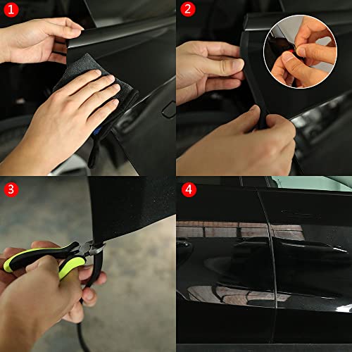 Winunite 16.4Ft(5M) Car Door Edge Guards Black, Fit Most Vehicles, Self-Adhesive PVC, Fade-Resistant, U-Shaped Automotive Trim Car Door Edge Protector for Trucks SUV Sedans - Image 4