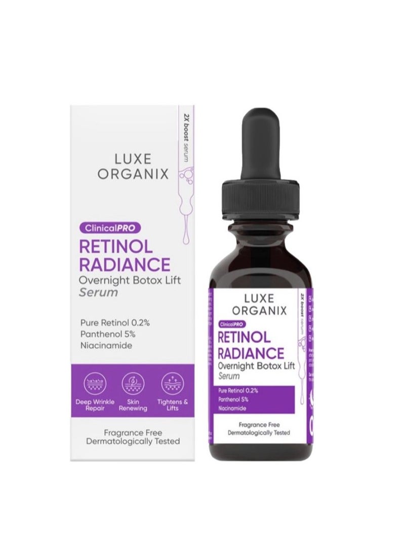 LUXE ORGANIX - Retinol rdiance overnight botox lift serum - Image 1
