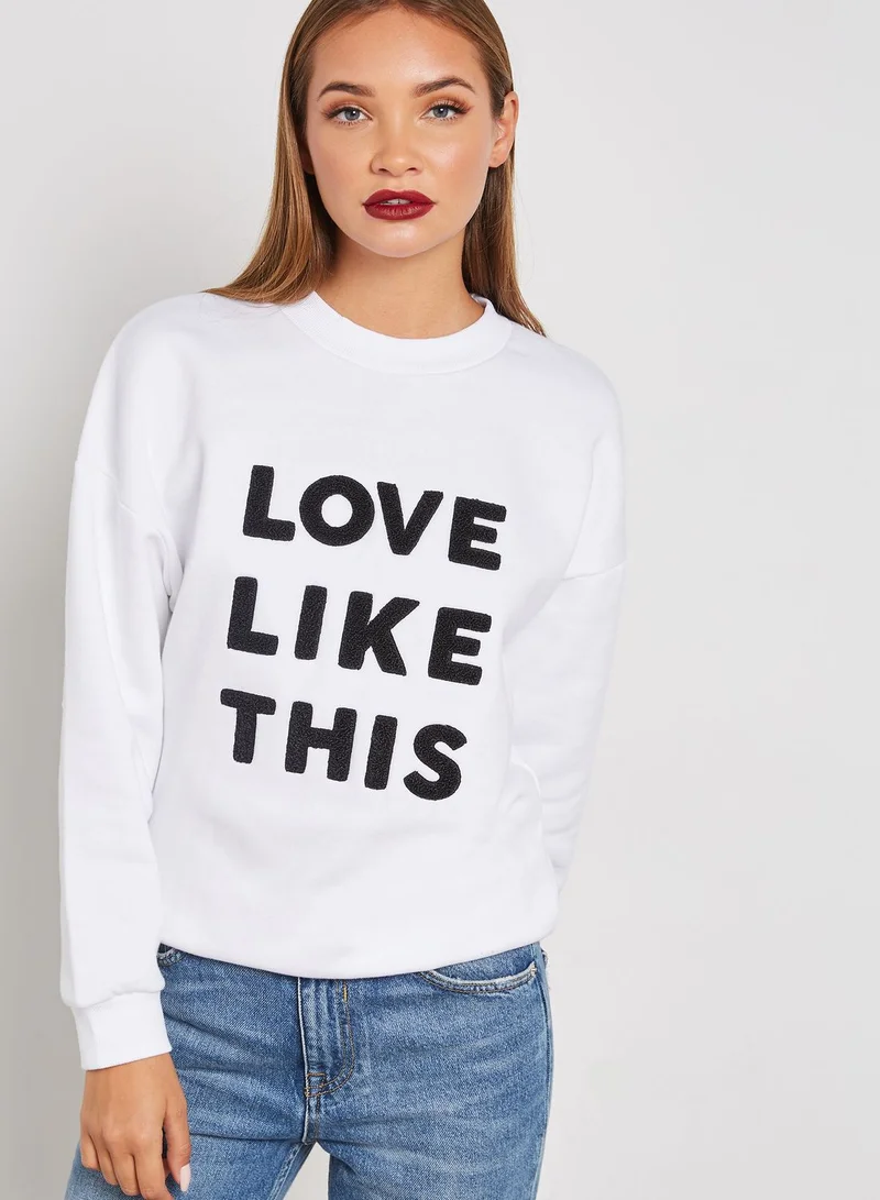 MANGO Slogan Sweatshirt