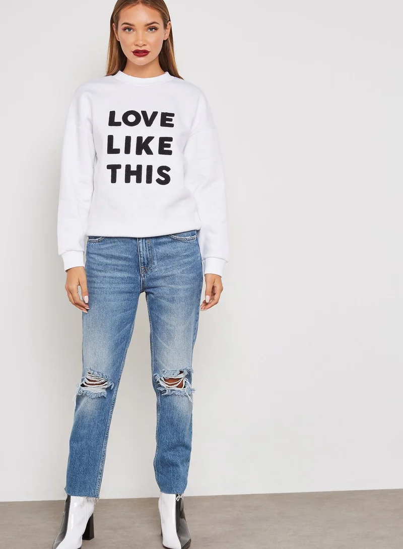 MANGO Slogan Sweatshirt