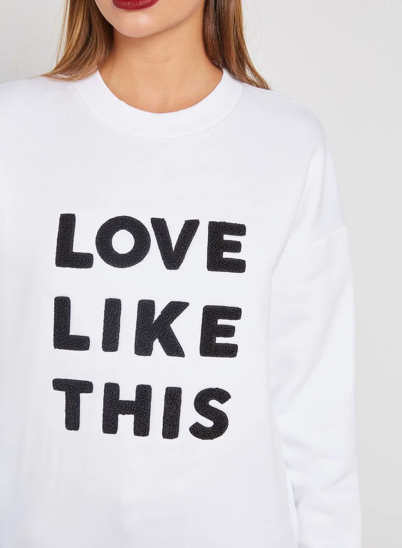 MANGO Slogan Sweatshirt