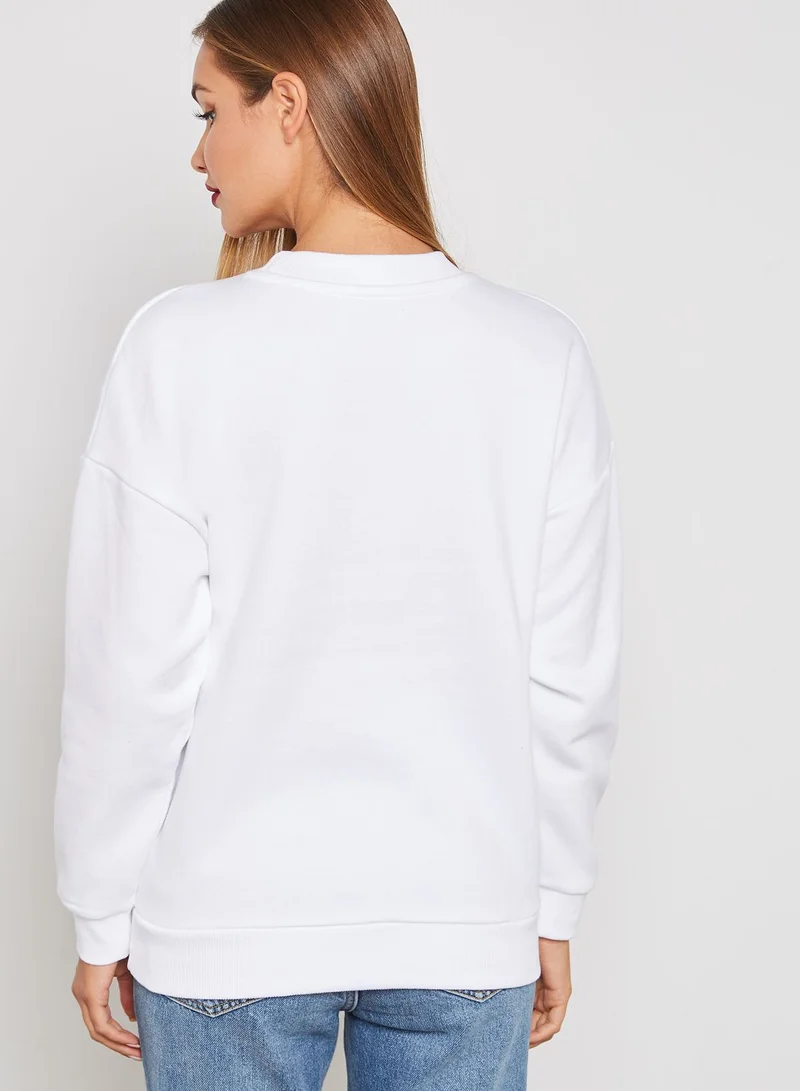 MANGO Slogan Sweatshirt