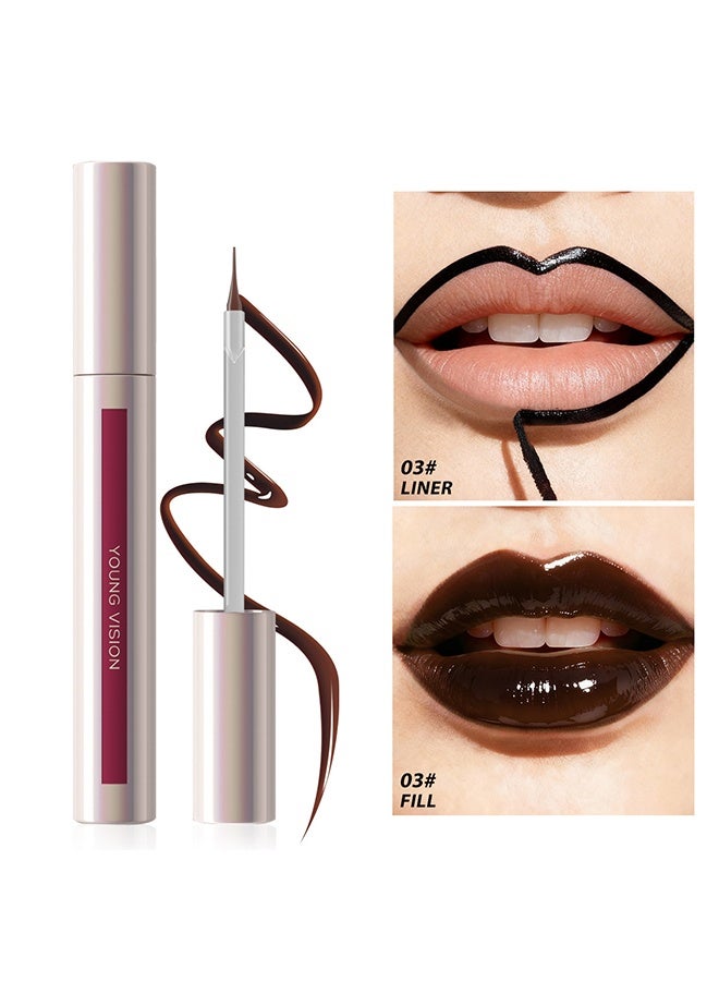 YOUNG VISION Peel Off Lip Liner ,Matte Finish Liquid Lipsticks, Waterproof, Nude Matte Lip Contour for Women Makeup, Precise Lip Definition (#03) - Image 2