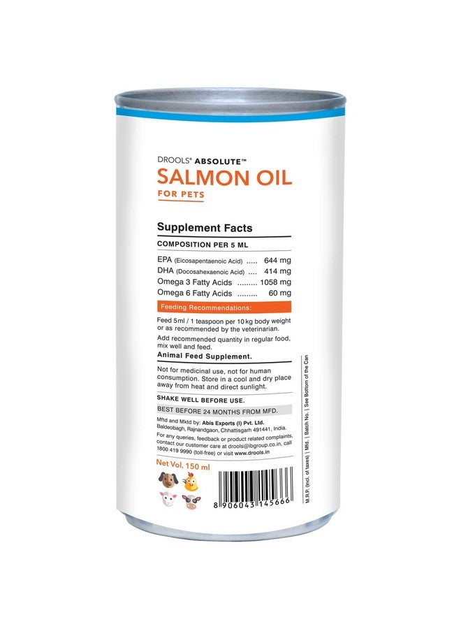 Drools Absolute Dog Supplement Syrup ,Salmon Flavour 150 ml Pack - Image 2